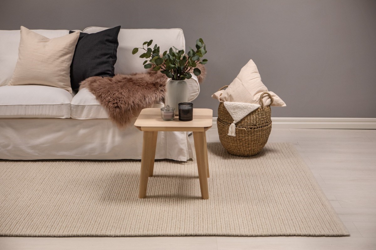 Ullmatta Dalarö Vit, 160x230cm