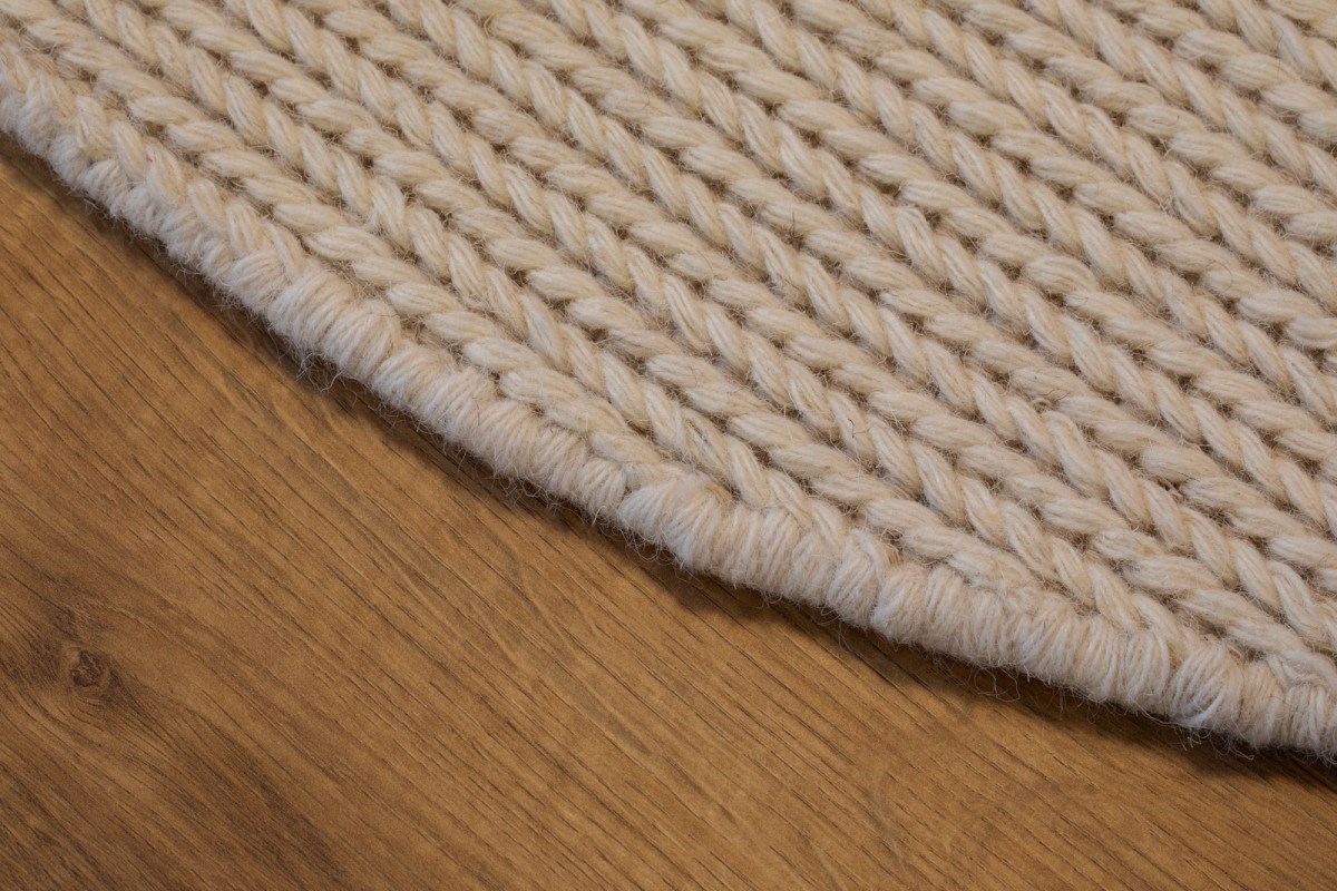 Ullmatta Dalarö Rund Vit, 160cm