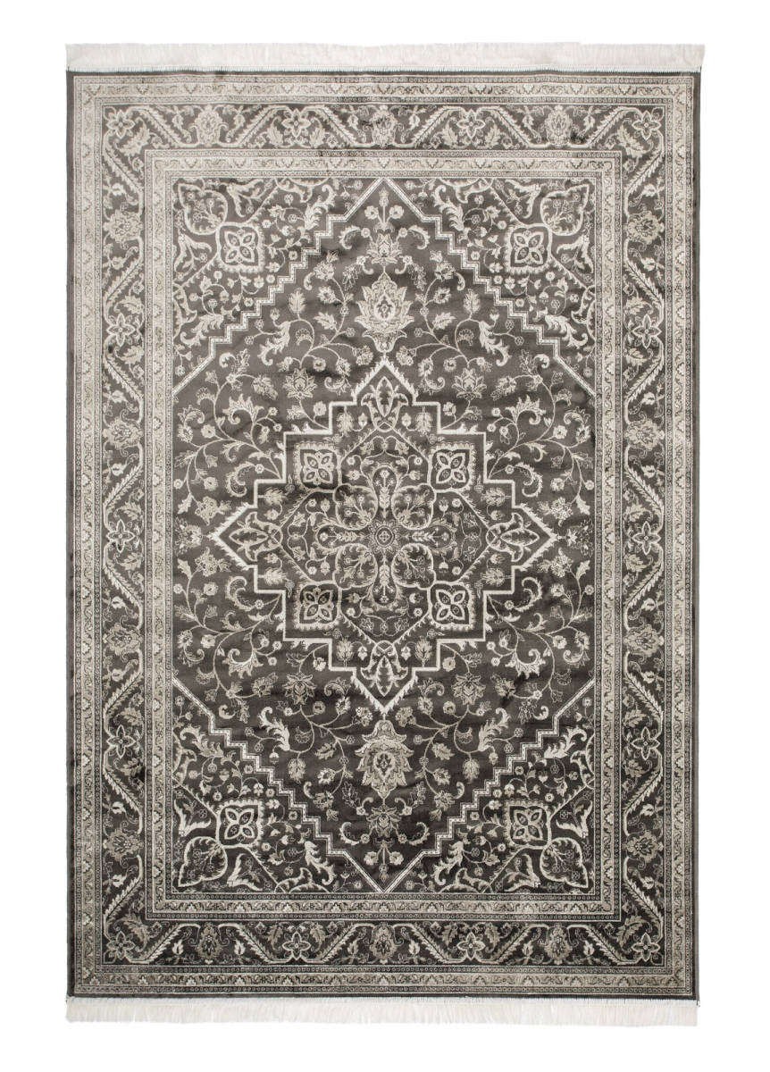 Viskosmatta Casablanca Kashan Mörkgrå, 130x190cm