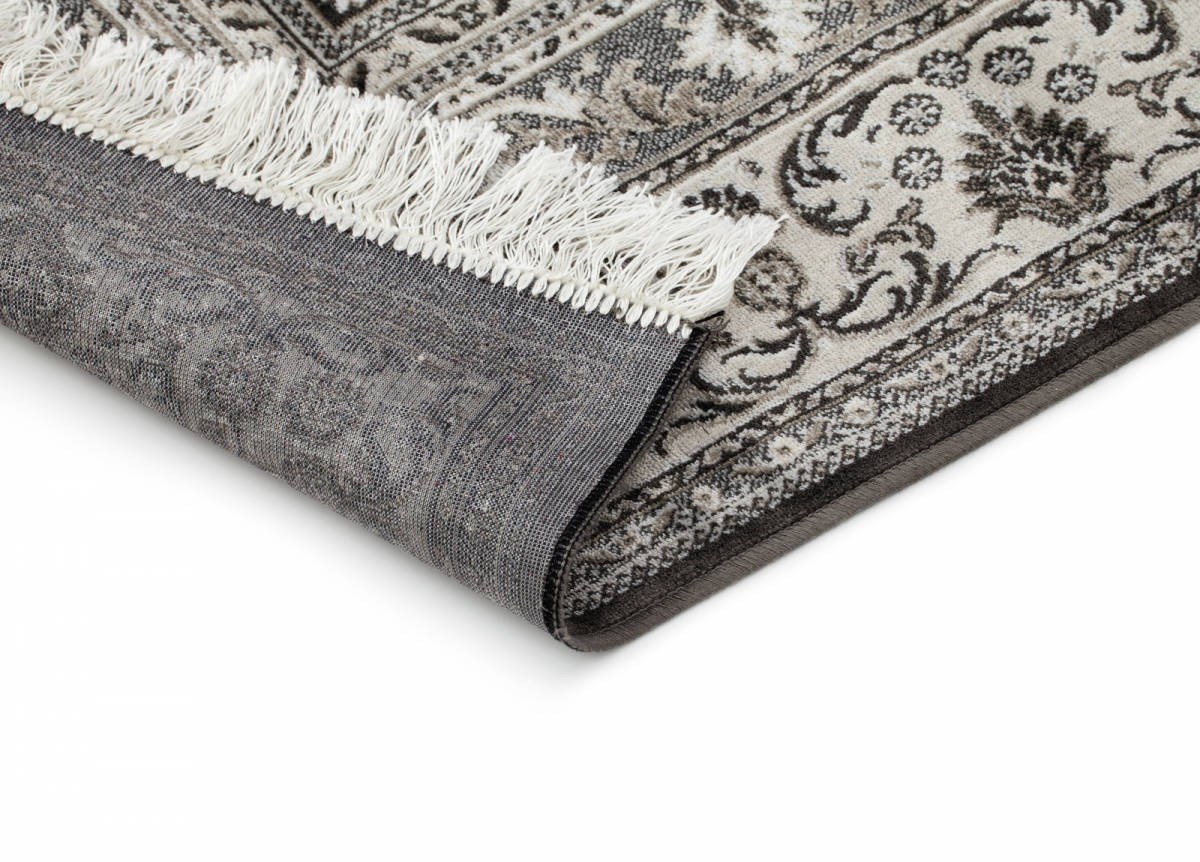 Viskosmatta Casablanca Medallion Mörkgrå, 80x150cm