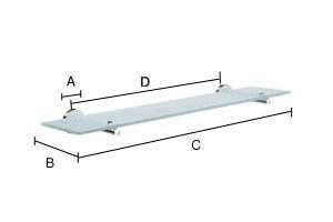 Badrumshylla Home Krom, Frostat Glas, 600mm
