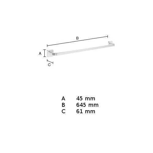 Handdukshängare Ice 648mm, Krom