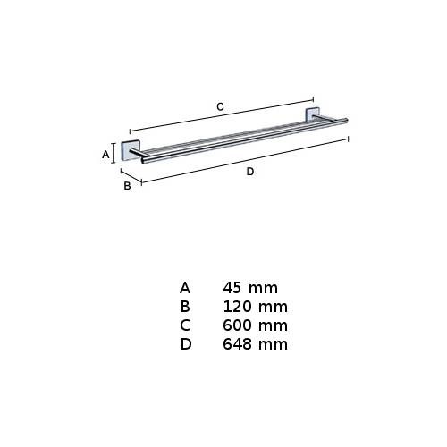 Handdukshängare House 648mm, Krom