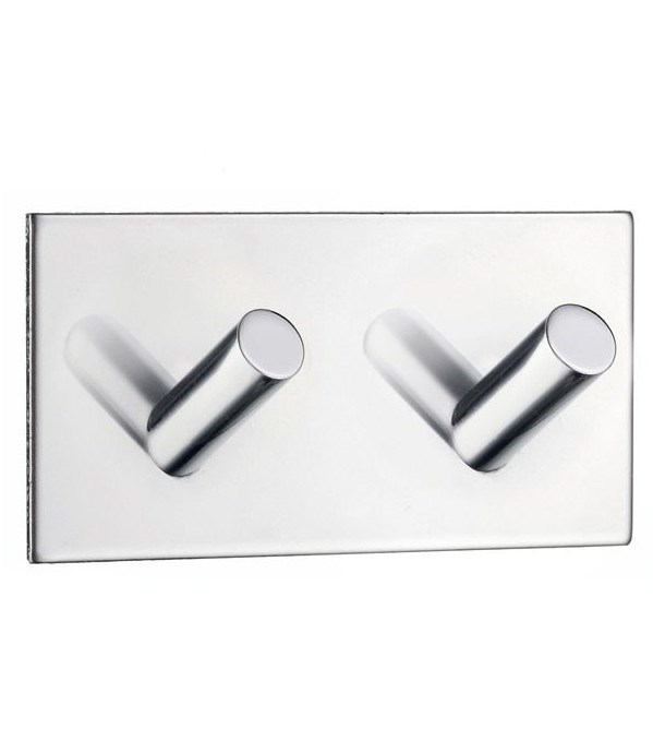 Självhäftande Dubbelkrok Bk1093 Kantig Krom