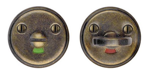 Toalettlås Spar Antik Mässing