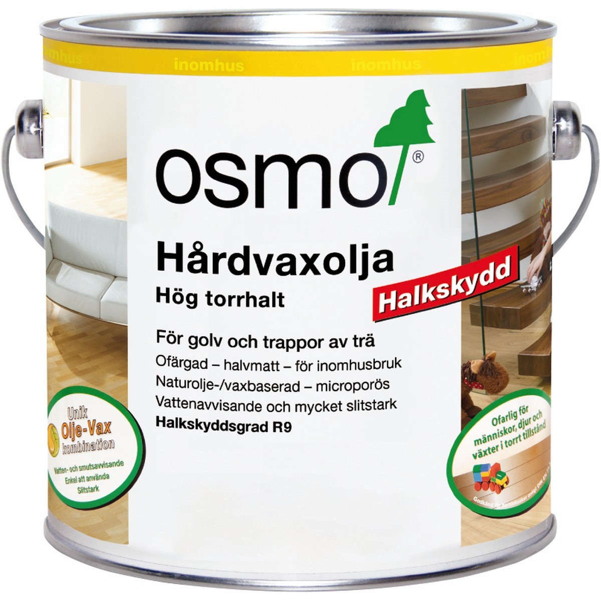 Hårdvaxolja Halkskydd R11 3089 Ofärgad, Sidenmatt, 0.75L