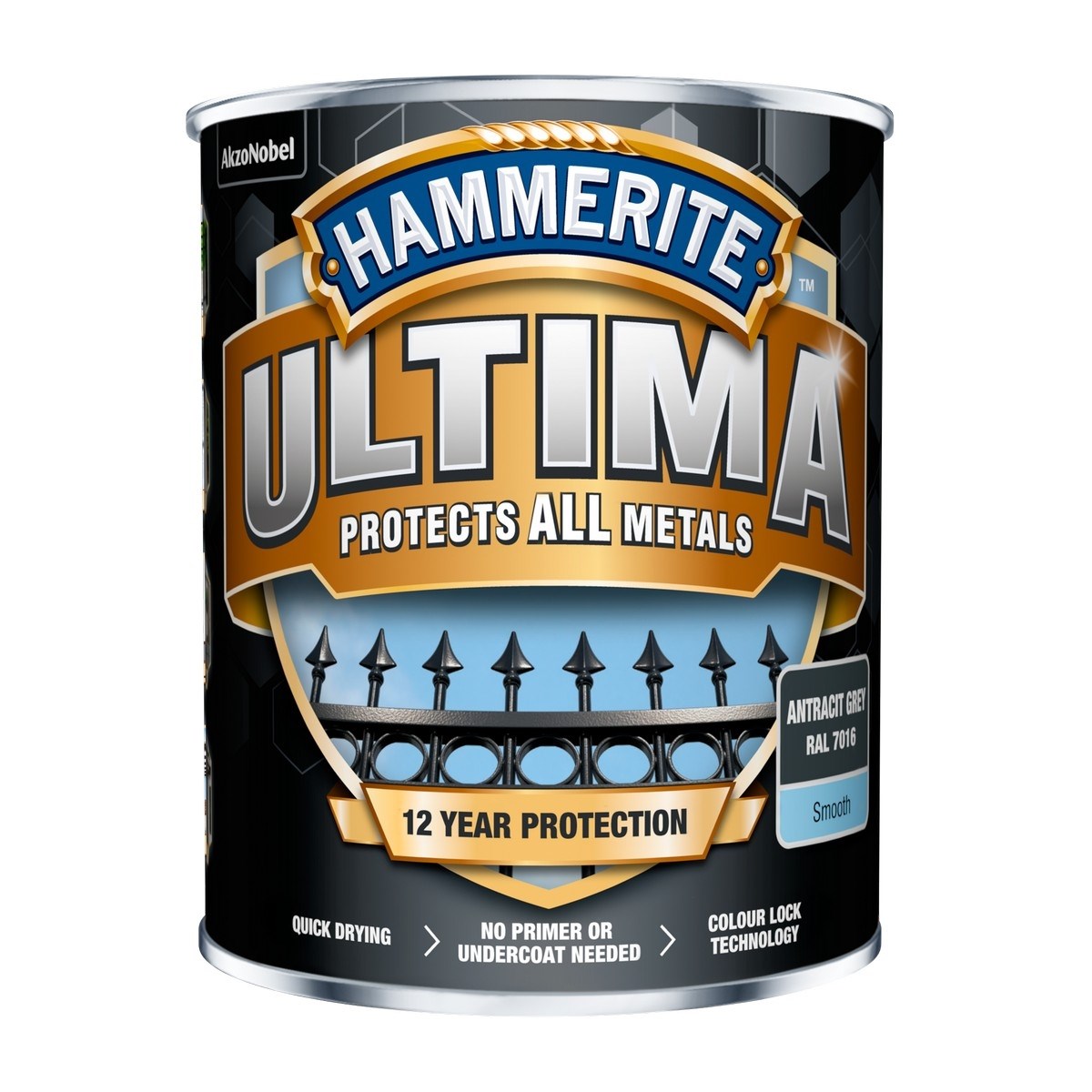 Metallfärg Ultima Smooth Antracit Grey, 0.75L