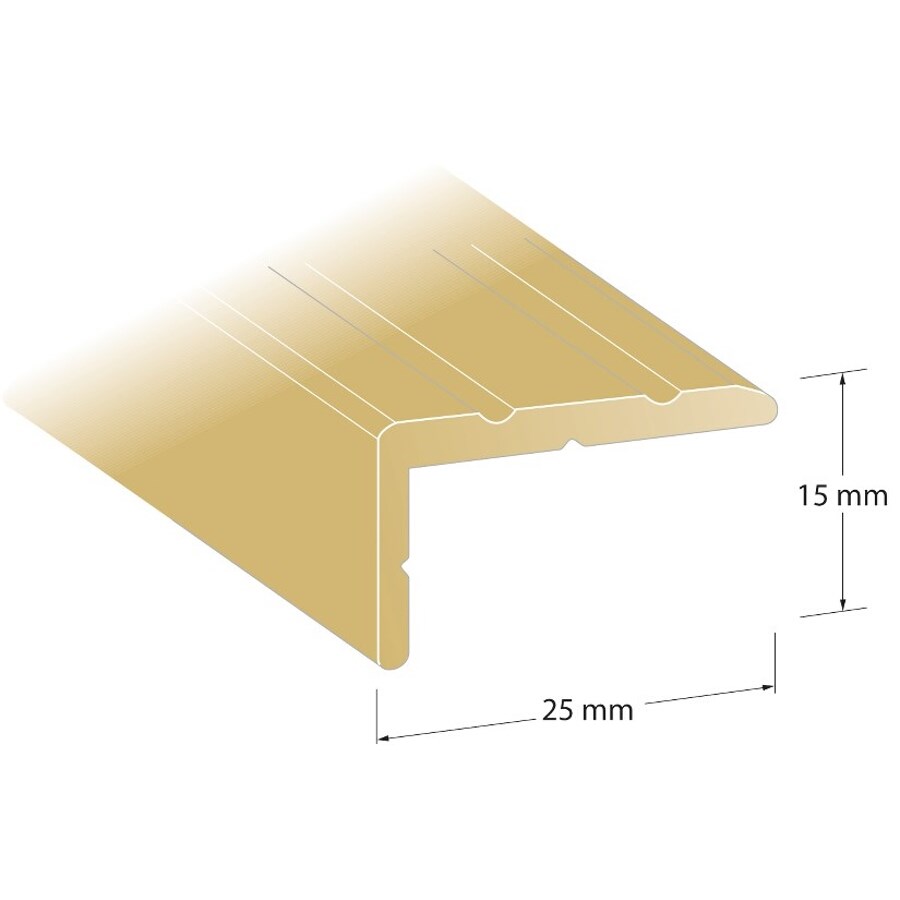Trappnos Standard Aluminium, Guld, 2000x25x15mm