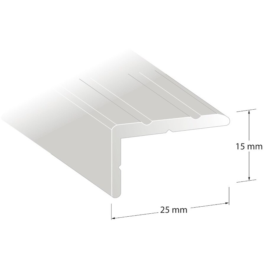 Trappnos Standard Aluminium, Silver, 1000x25x15mm