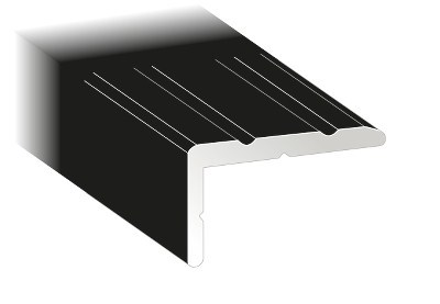 Trappnos Standard Aluminium, Svart, 1000x25x15mm