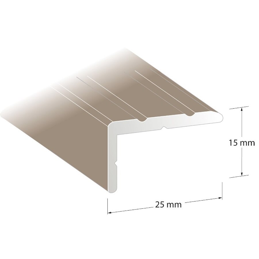 Trappnos Stnd Aluminium, Brons, 1000x25x15mm