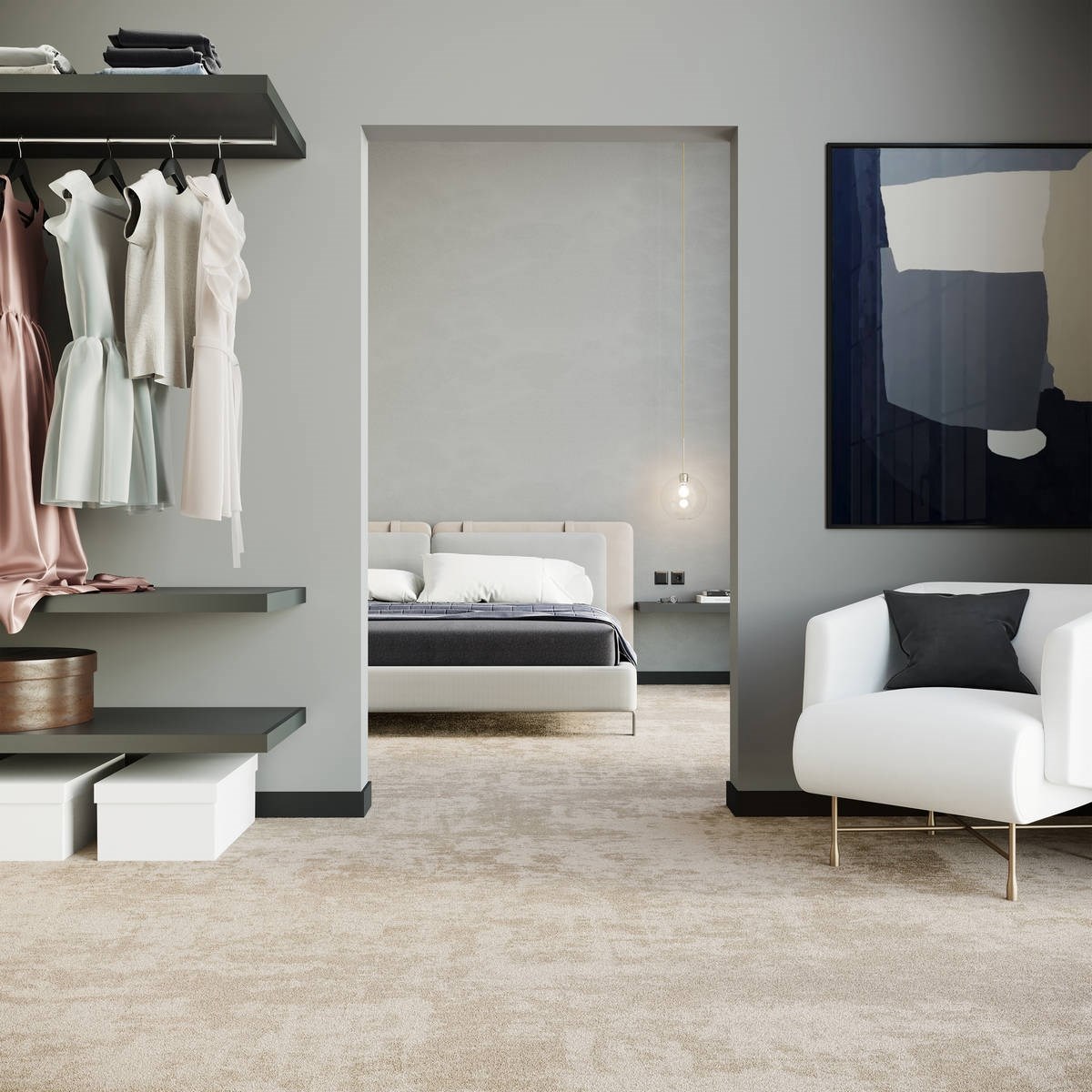 Heltäckningsmatta City Life Moments 30 500cm, Beige