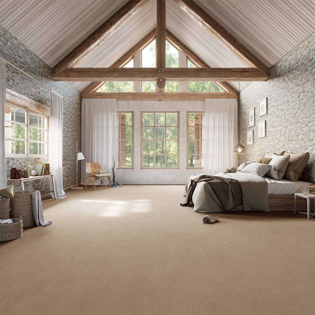 Heltäckningsmatta Simple Life Touch 34 400cm, Beige