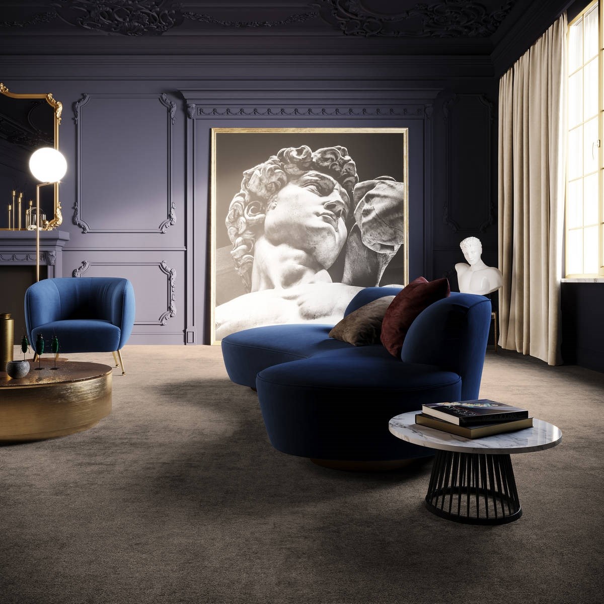 Heltäckningsmatta Classic Life Moments 48 400cm, Beige