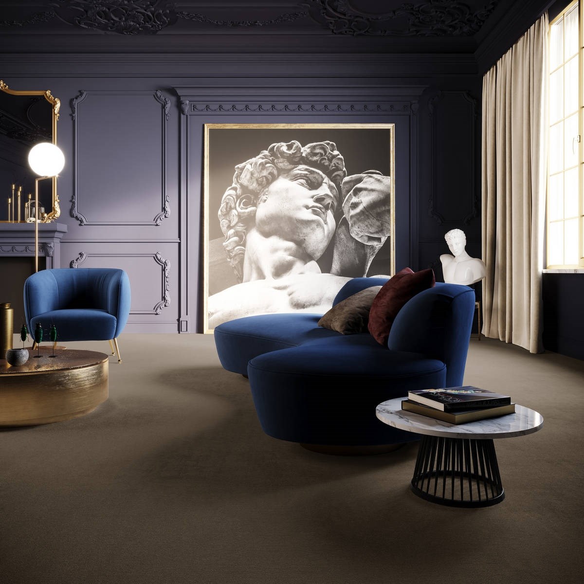 Heltäckningsmatta Classic Life Feeling 49 400cm, Beige