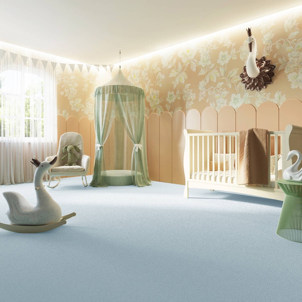 Heltäckningsmatta Sweet Life Feeling 07 400cm, Blå