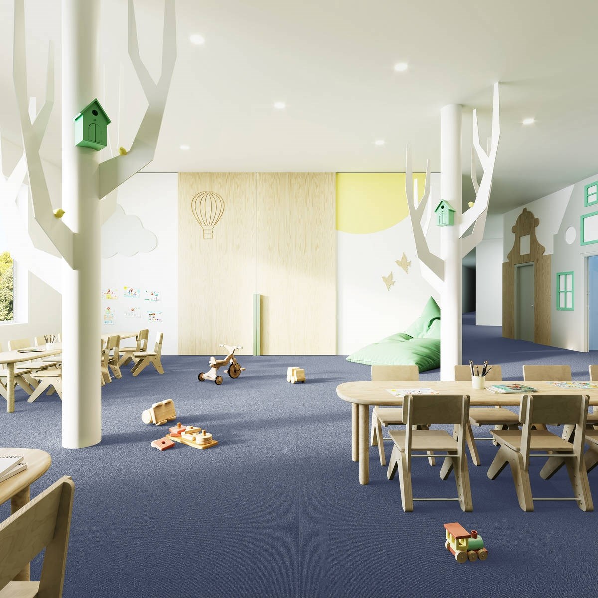 Heltäckningsmatta Classic Life Forza 75 400cm, Blå