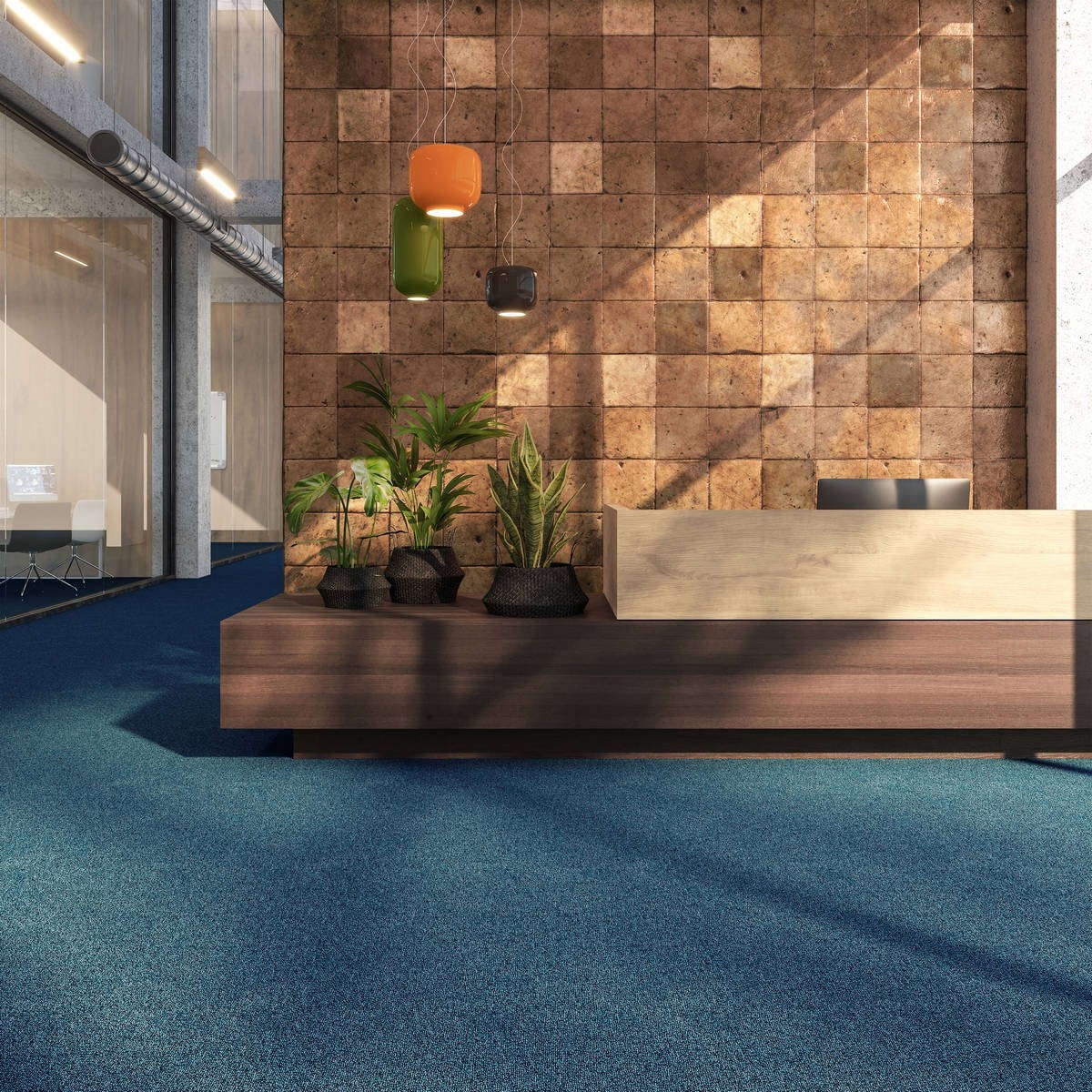 Heltäckningsmatta Classic Life Performa 77 400cm, Blå