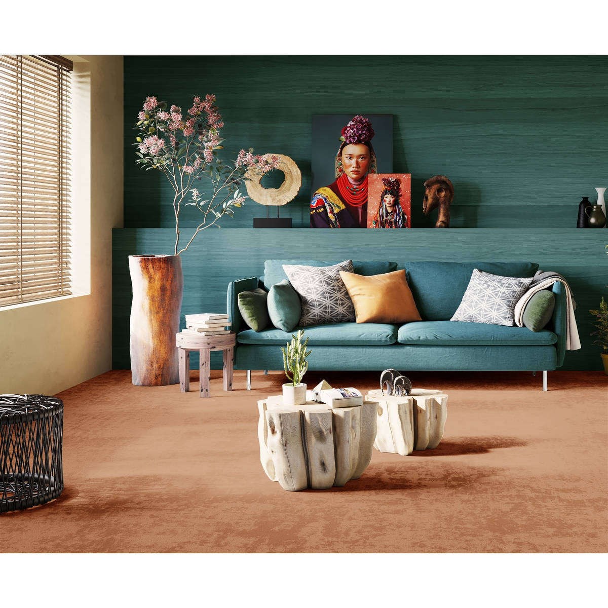 Heltäckningsmatta World Life Touch 38 500cm, Brun