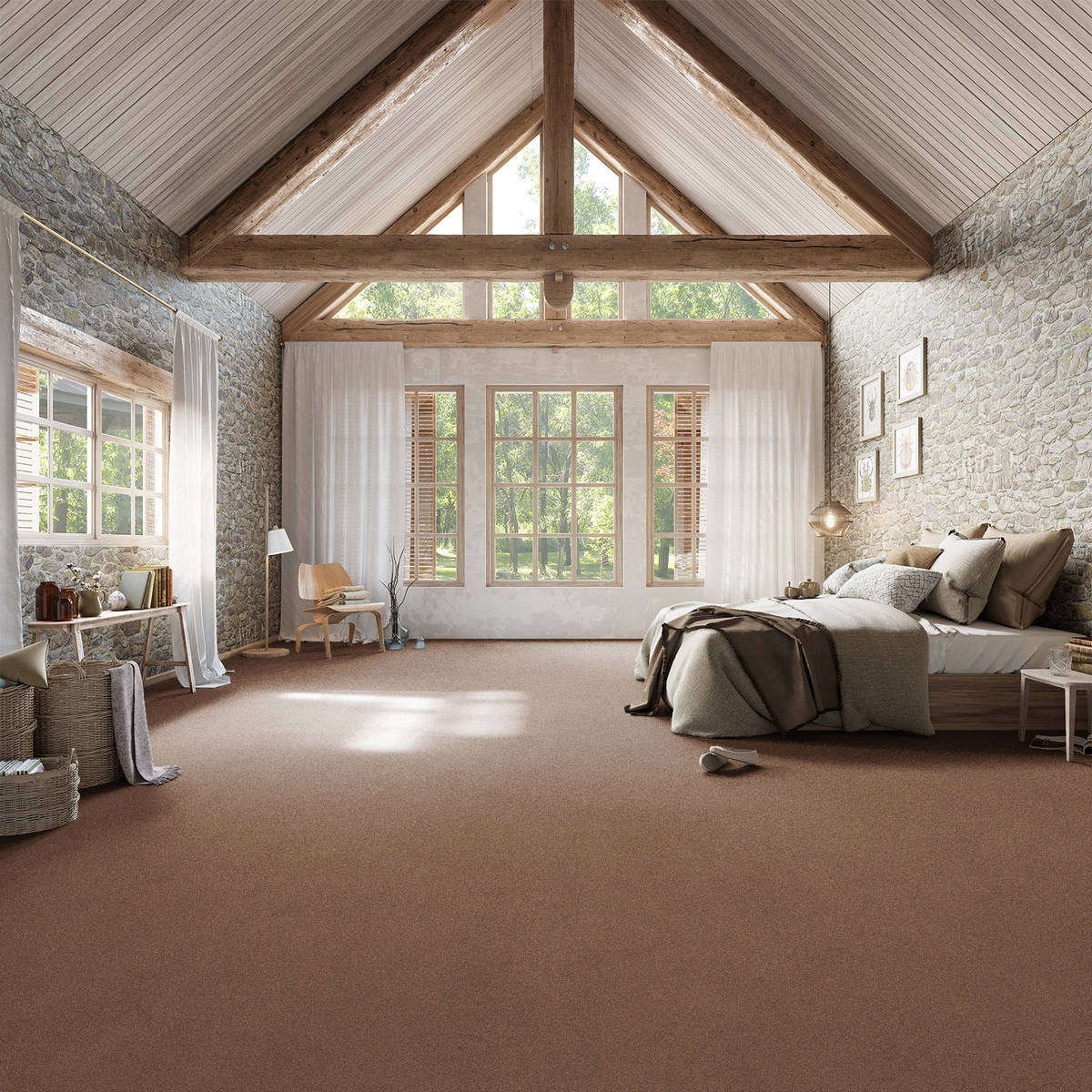 Heltäckningsmatta Simple Life Moments 40 500cm, Brun