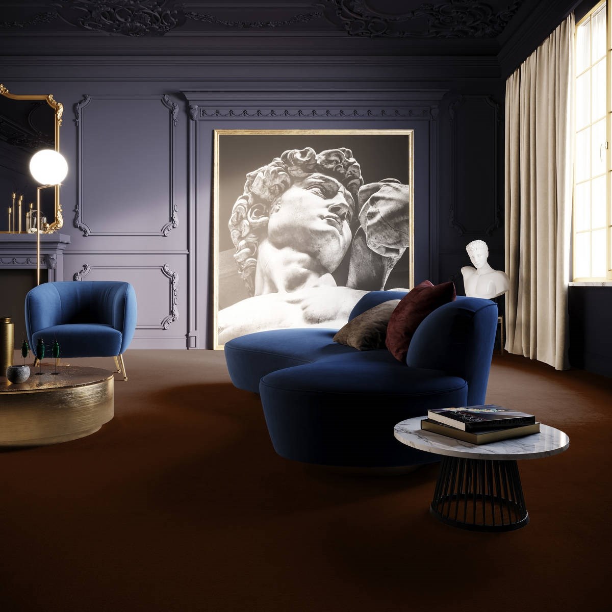 Heltäckningsmatta Classic Life Feeling 44 400cm, Brun