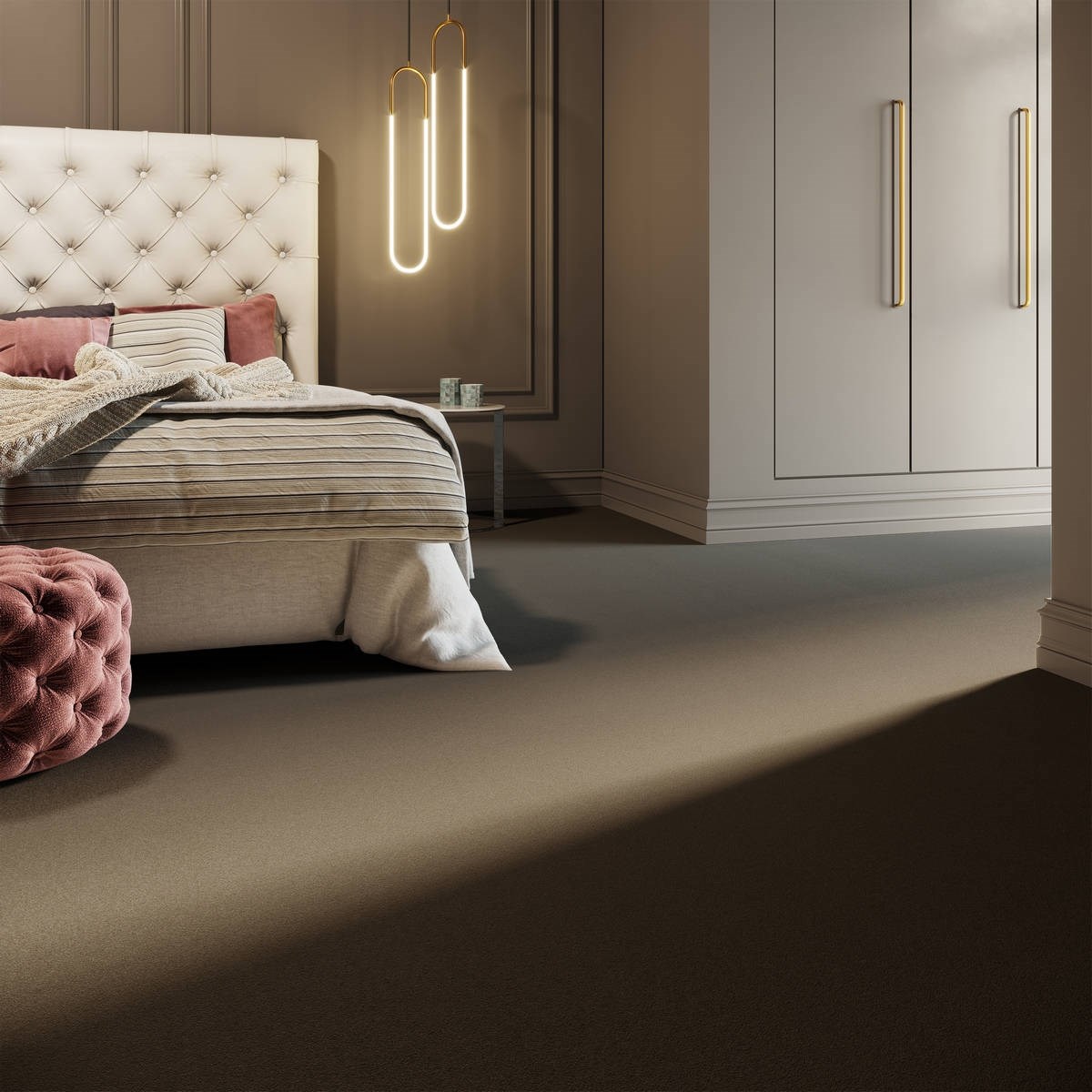 Heltäckningsmatta Classic Life Touch 45 500cm, Brun