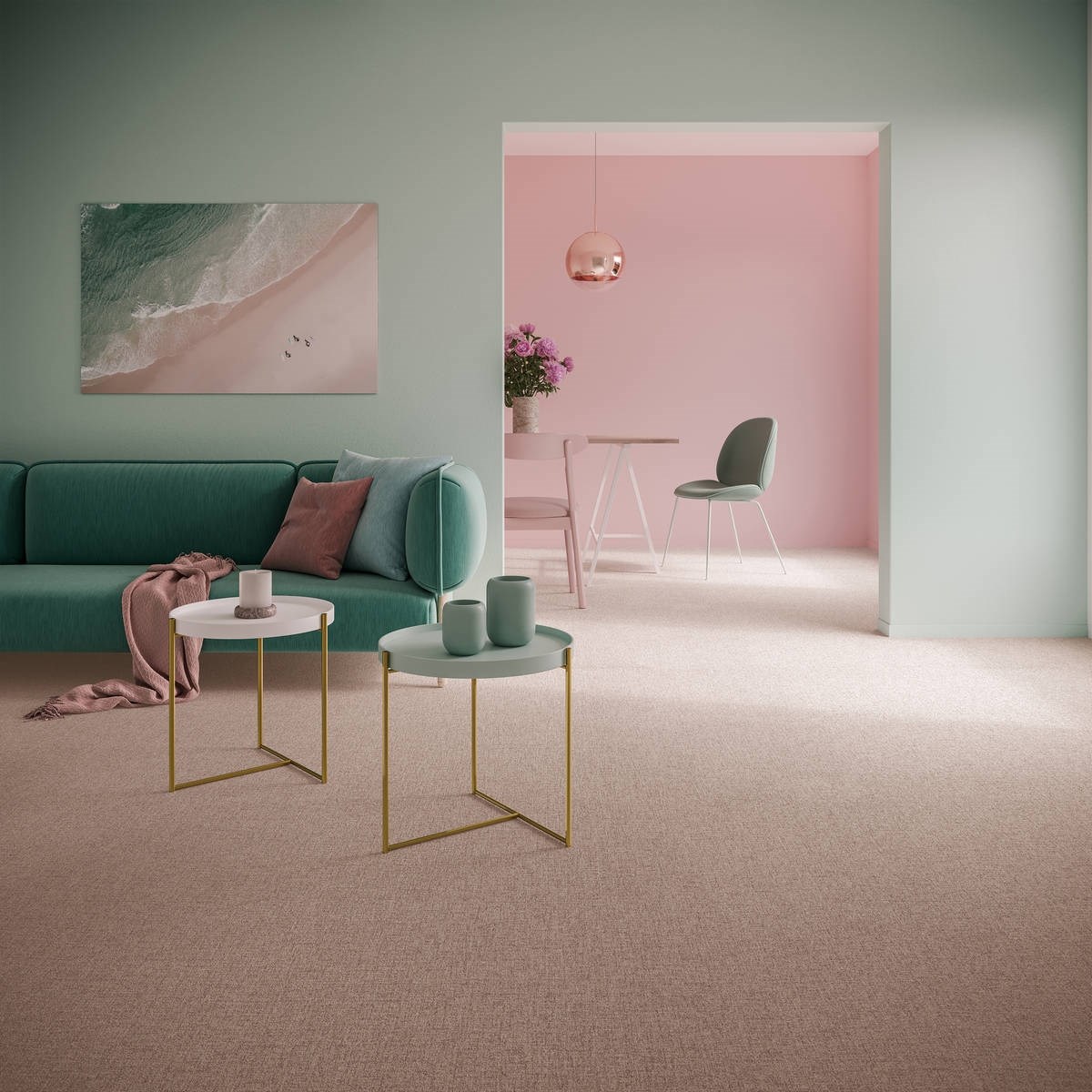 Heltäckningsmatta Sweet Life Happy 80 500cm, Brun