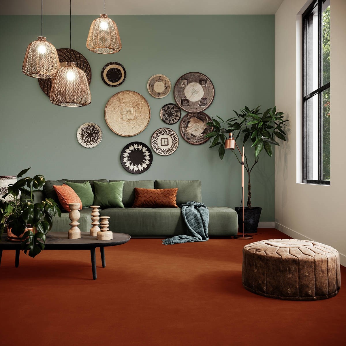 Heltäckningsmatta World Life Zen 84 500cm, Brun