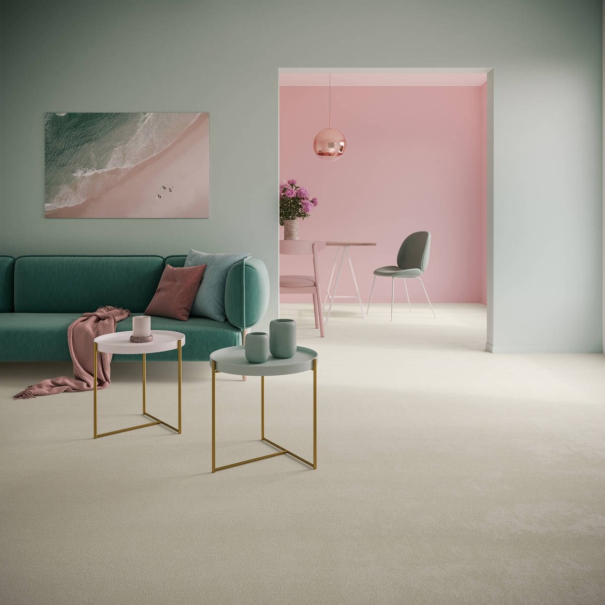 Heltäckningsmatta Sweet Life Zen 94 400cm, Brun