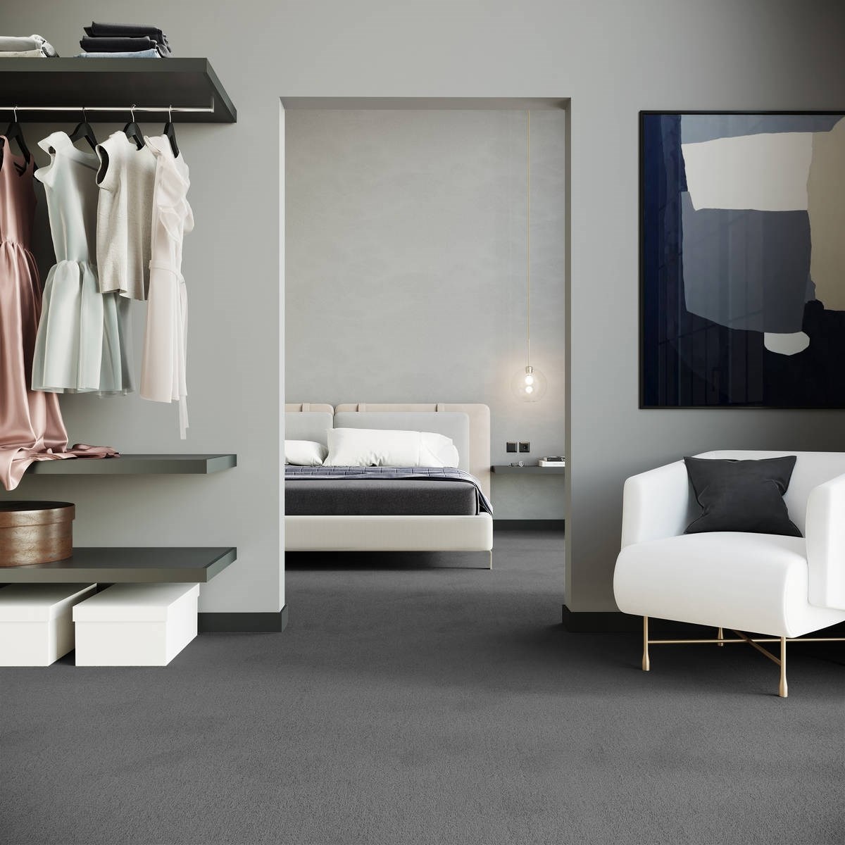 Heltäckningsmatta City Life Feeling 95 500cm, Grå