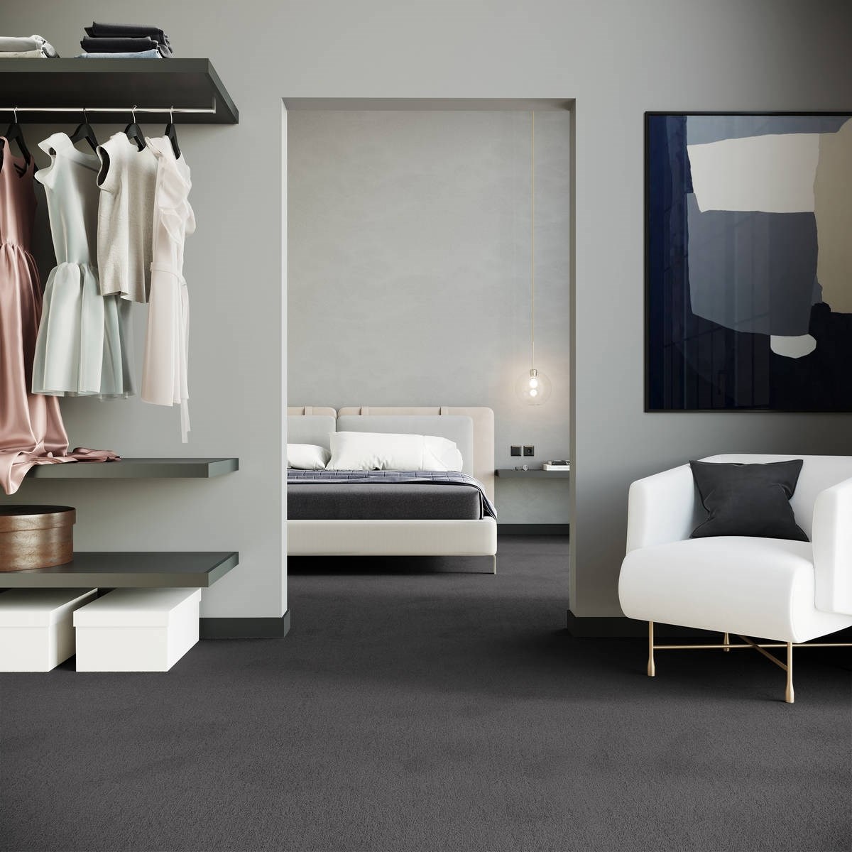 Heltäckningsmatta City Life Feeling 97 400cm, Brun