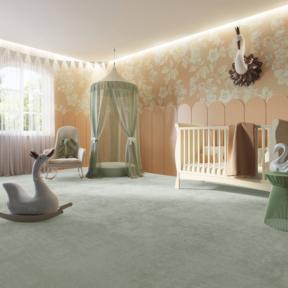 Heltäckningsmatta Sweet Life Memories 28 500cm, Grön