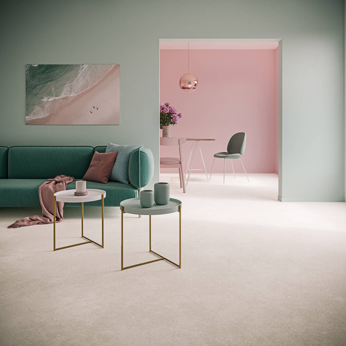 Heltäckningsmatta Sweet Life Touch 37 400cm, Grå