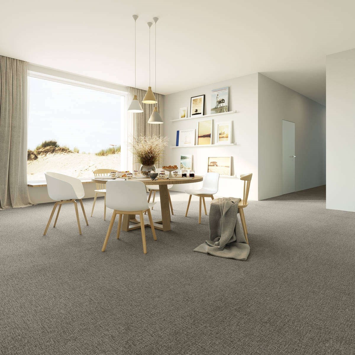 Heltäckningsmatta Simple Life Happy 39 500cm, Beige