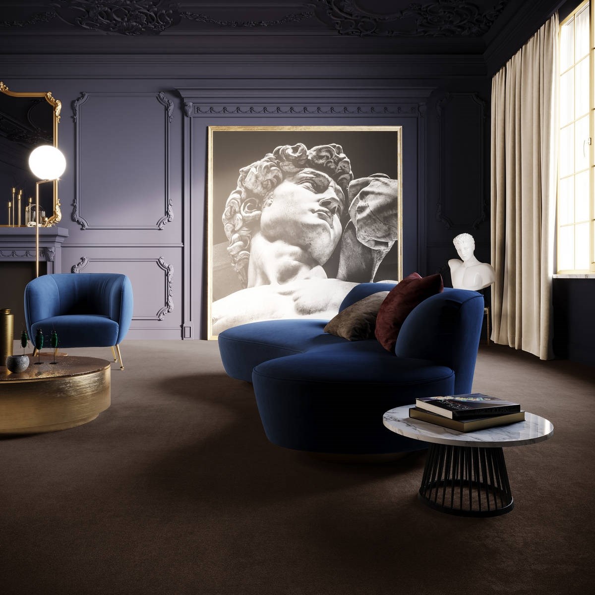 Heltäckningsmatta Classic Life Victory 44 500cm, Grå