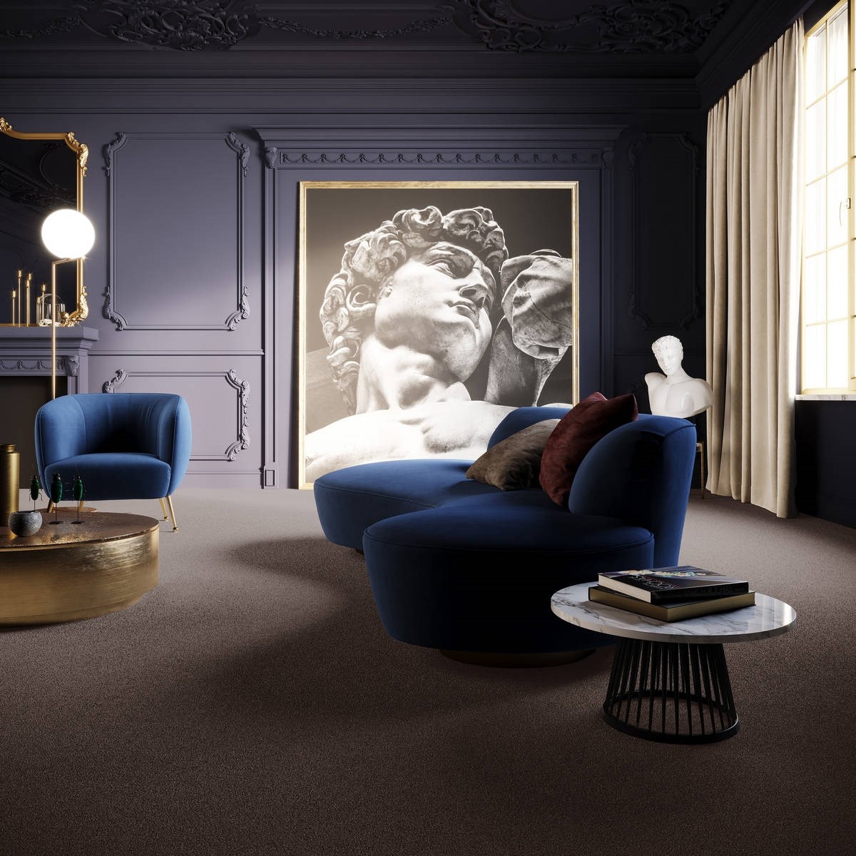 Heltäckningsmatta Classic Life Pride 48 500cm, Brun