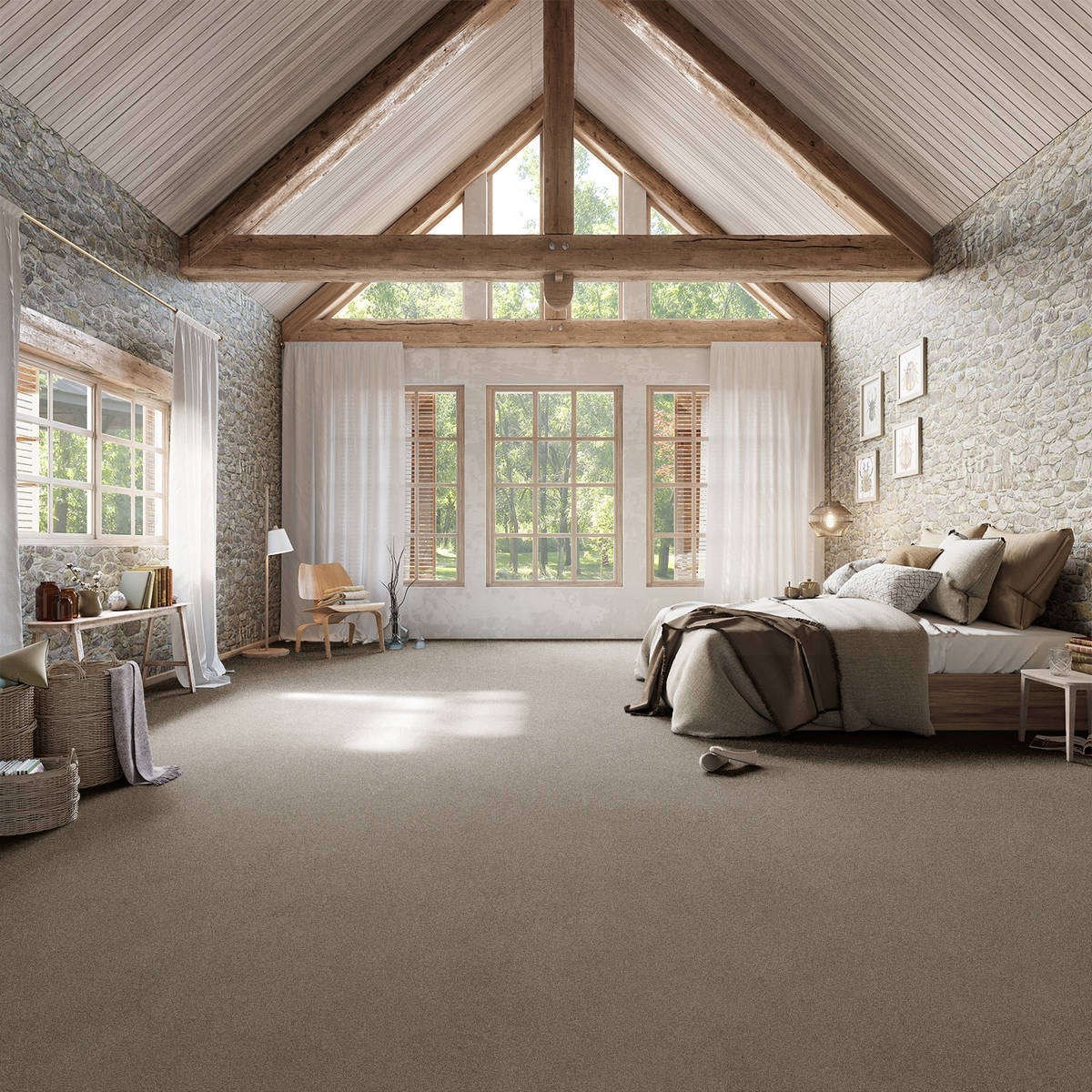 Heltäckningsmatta Simple Life Touch 49 400cm, Grå