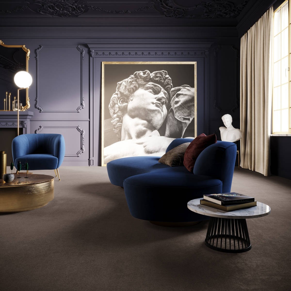 Heltäckningsmatta Classic Life Victory 49 500cm, Grå