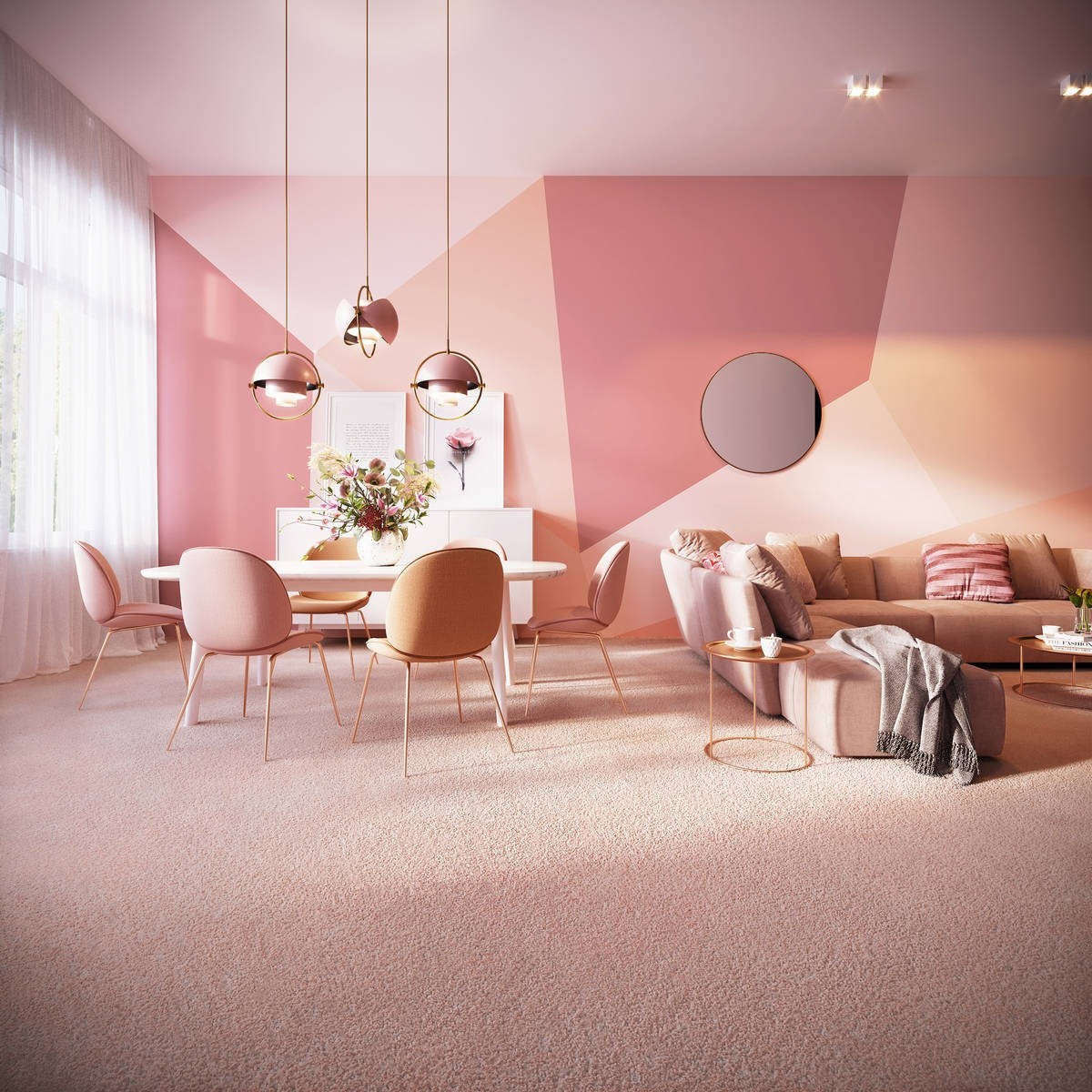 Heltäckningsmatta Sweet Life Moments 68 400cm, Grå