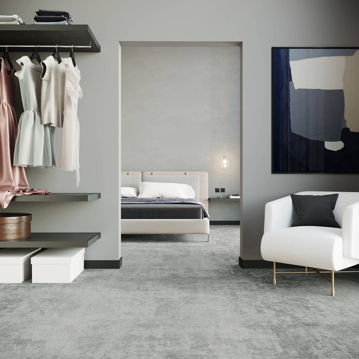 Heltäckningsmatta City Life Lounge 90 400cm, Grå