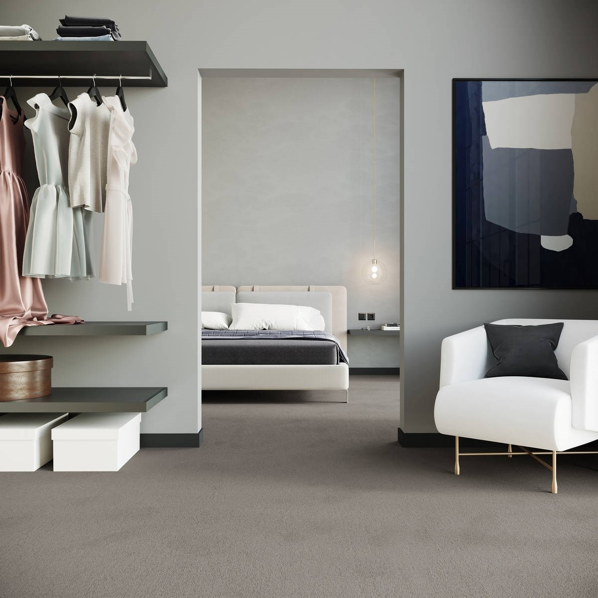 Heltäckningsmatta City Life Feeling 94 400cm, Grå