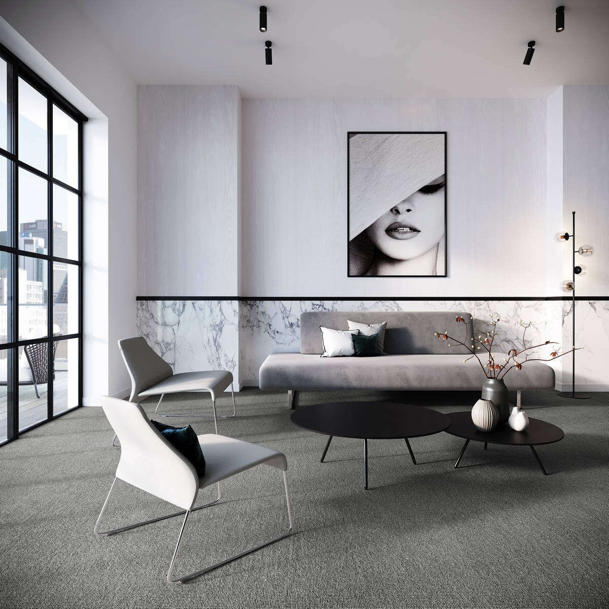 Heltäckningsmatta City Life Fame 95 500cm, Grå