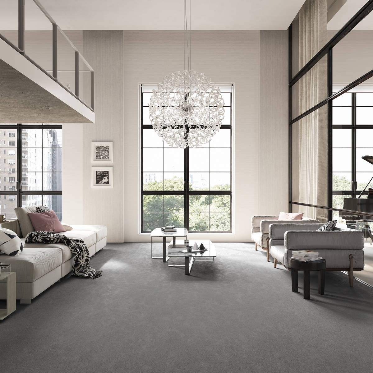 Heltäckningsmatta City Life Memories 95 500cm, Grå