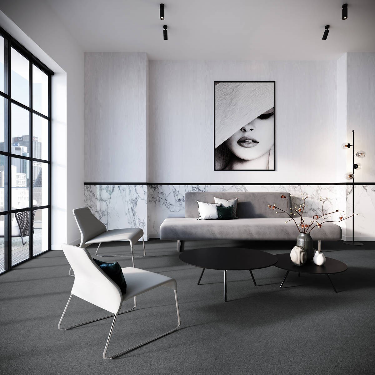 Heltäckningsmatta City Life Triumph 95 400cm, Grå