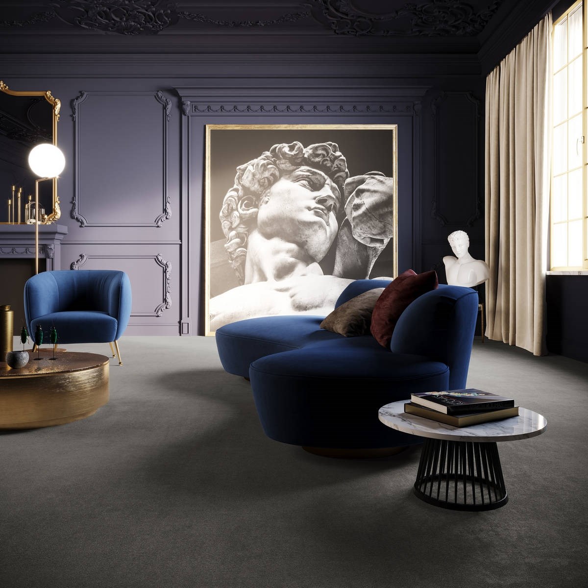 Heltäckningsmatta Classic Life Victory 95 400cm, Grå