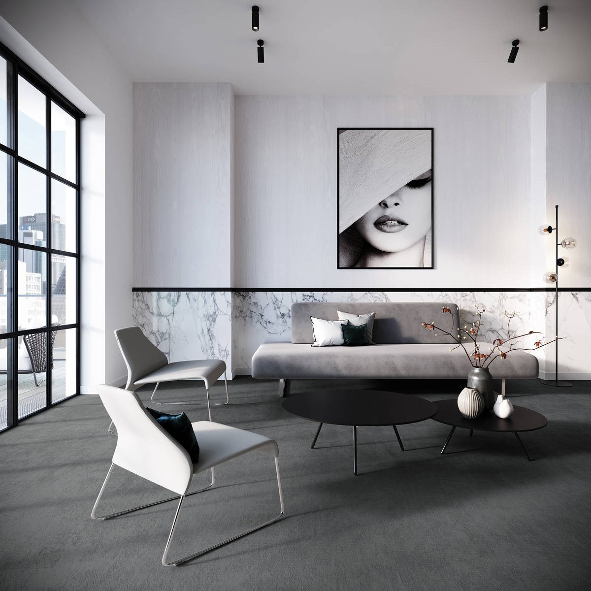 Heltäckningsmatta City Life Ambience 97 500cm, Grå