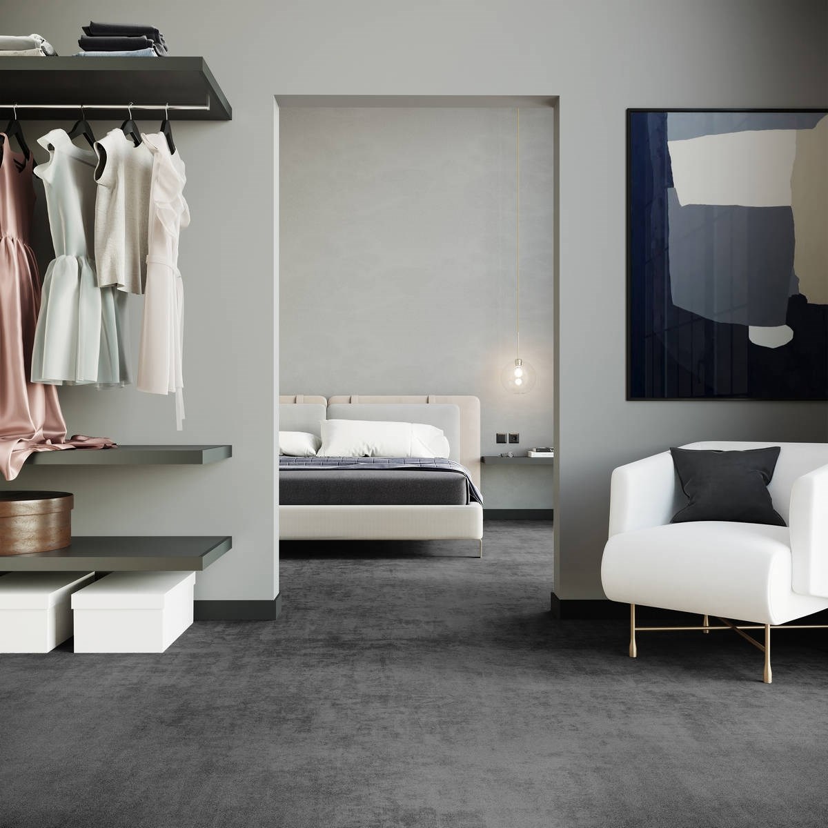 Heltäckningsmatta City Life Glory 97 400cm, Grå