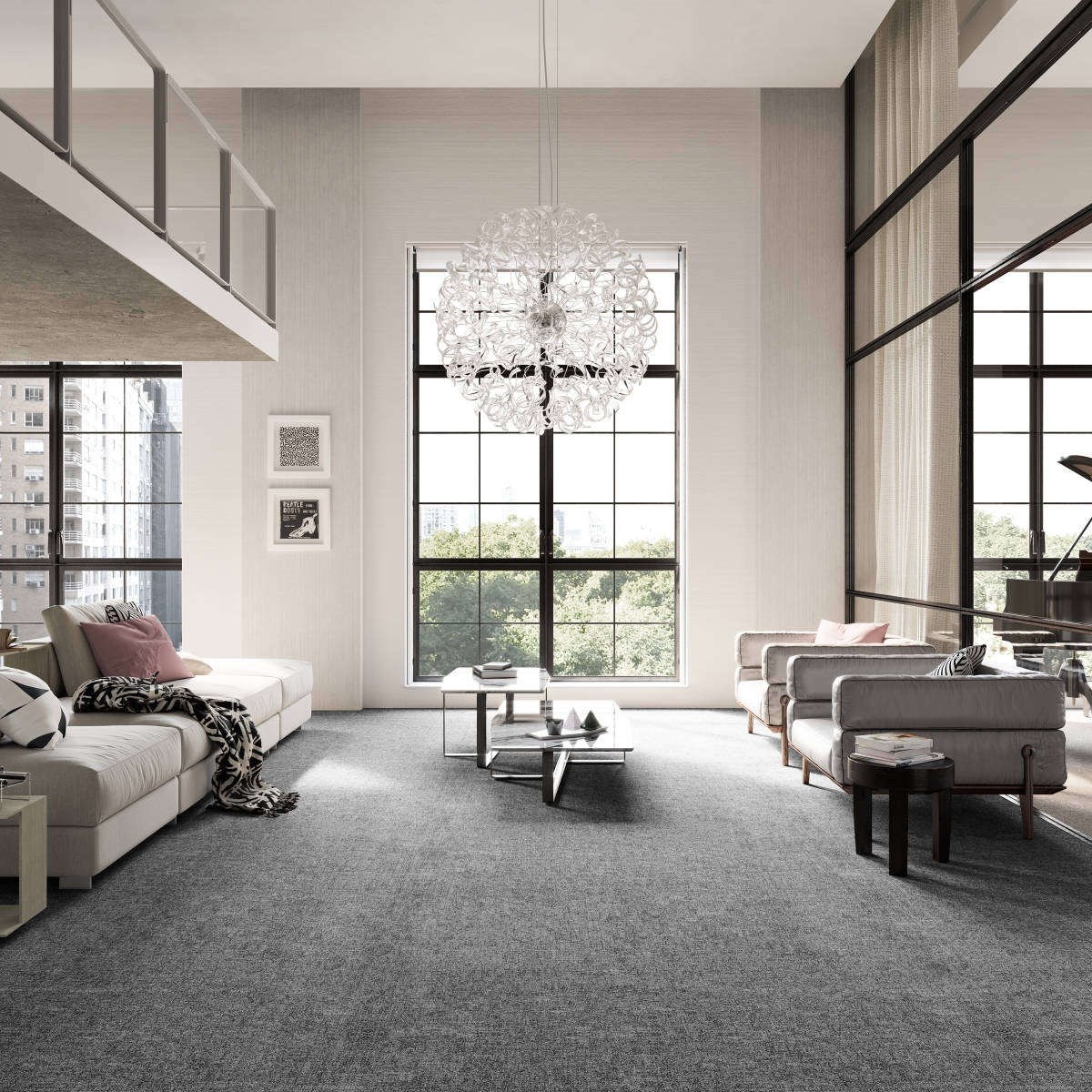 Heltäckningsmatta City Life Happy 97 500cm, Grå