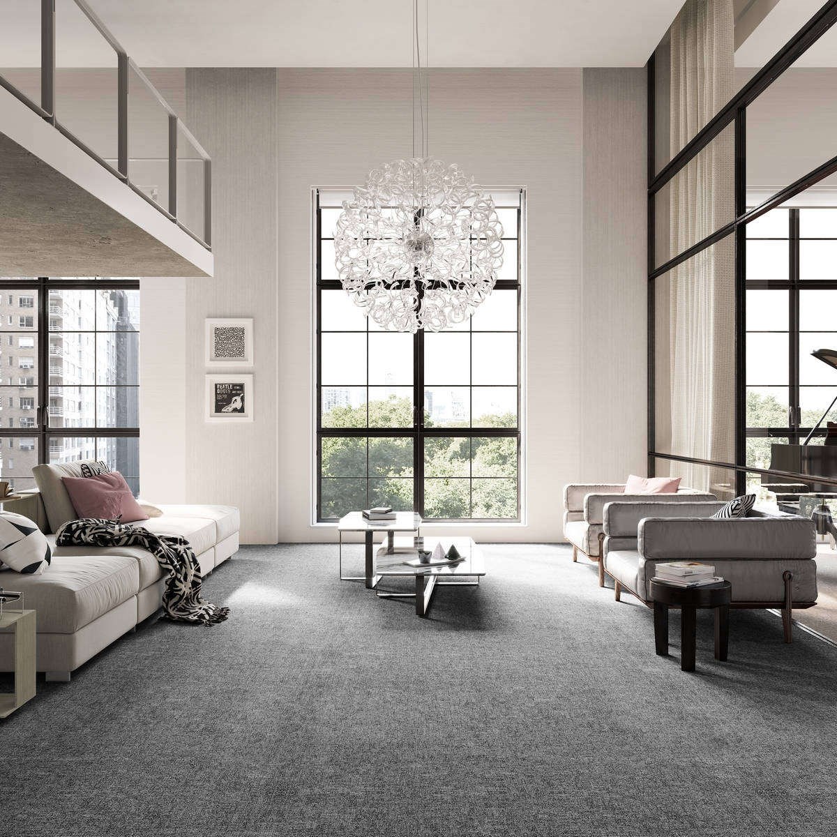 Heltäckningsmatta City Life Happy 97 400cm, Grå