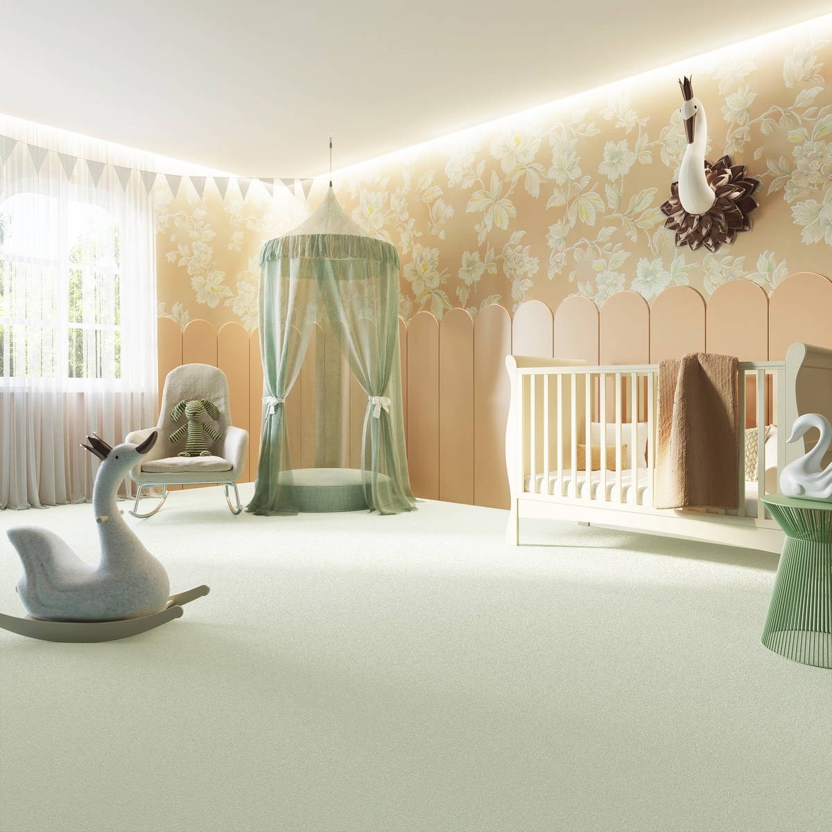 Heltäckningsmatta Sweet Life Feeling 02 500cm, Grön